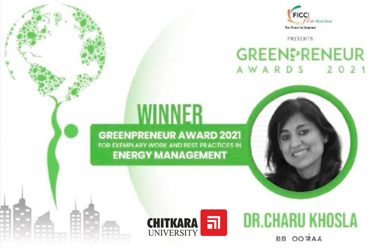 Dr-charu-Greenpreneur Award Chitkara University