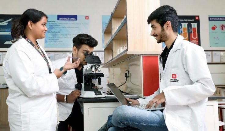 Optometrist examining a patient's eye-Chitkara University