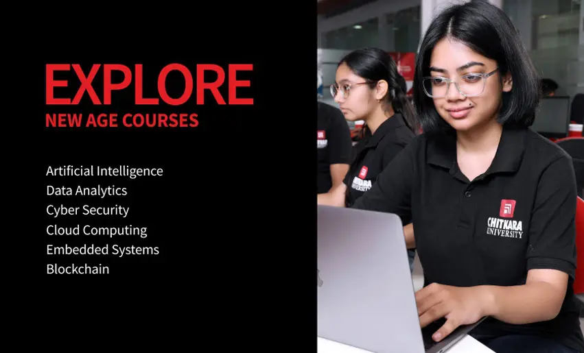 explore new age courses AI, Data Analytics, Cyber Security, CLoud Computing, Embedded System and Blockchain