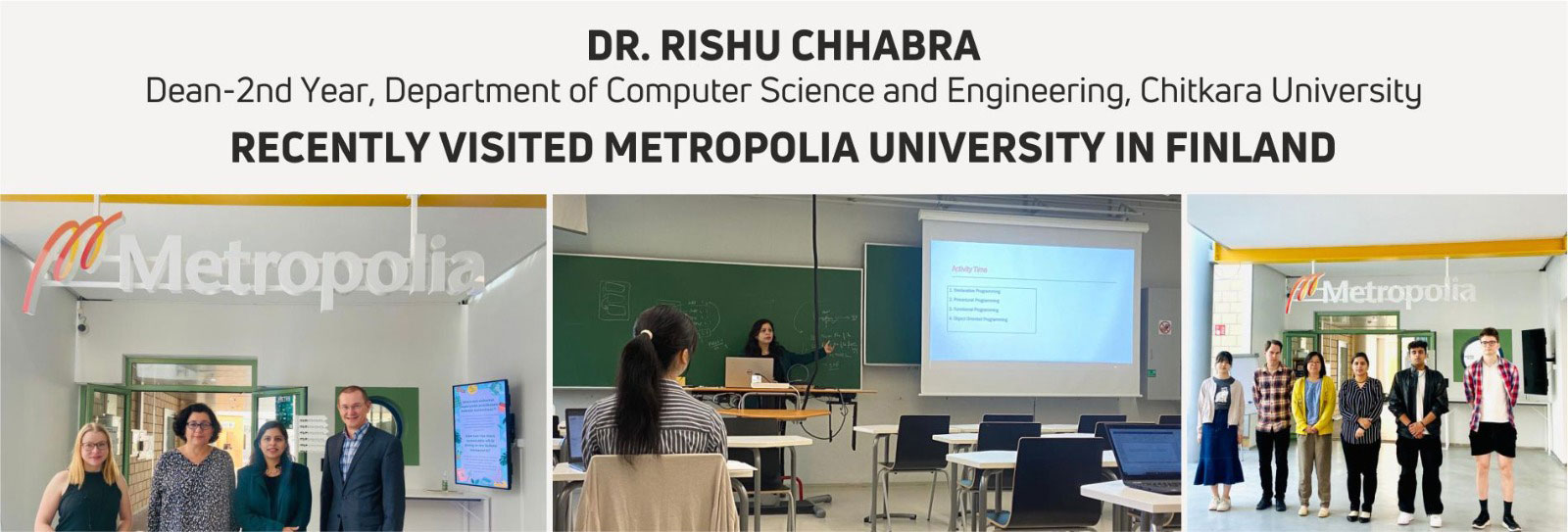 Dr. Rishu Chhabra at Metropolia ICT