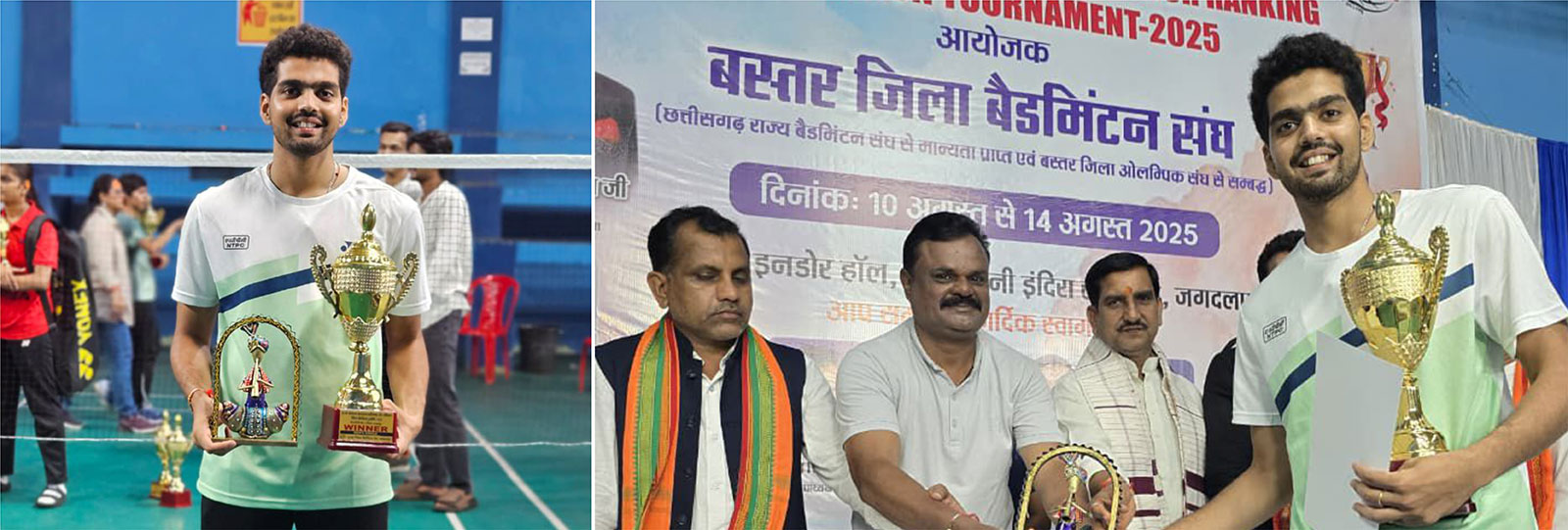 Chitkara University student Harshit Thakur victorious in Men’s Singles at Chhattisgarh State Senior Ranking Badminton