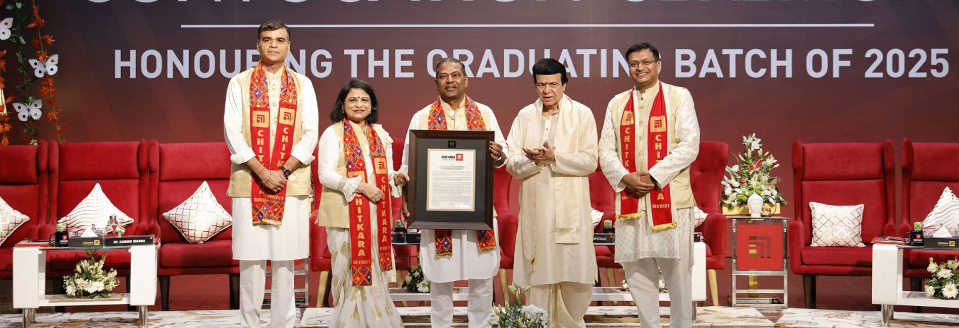 Murali Bukkapatnam receiving Doctor of Literature Honoris Causa at Chitkara University